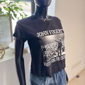 John Fogerty Vintage Band Tee Upcycled Graphic Crop Top